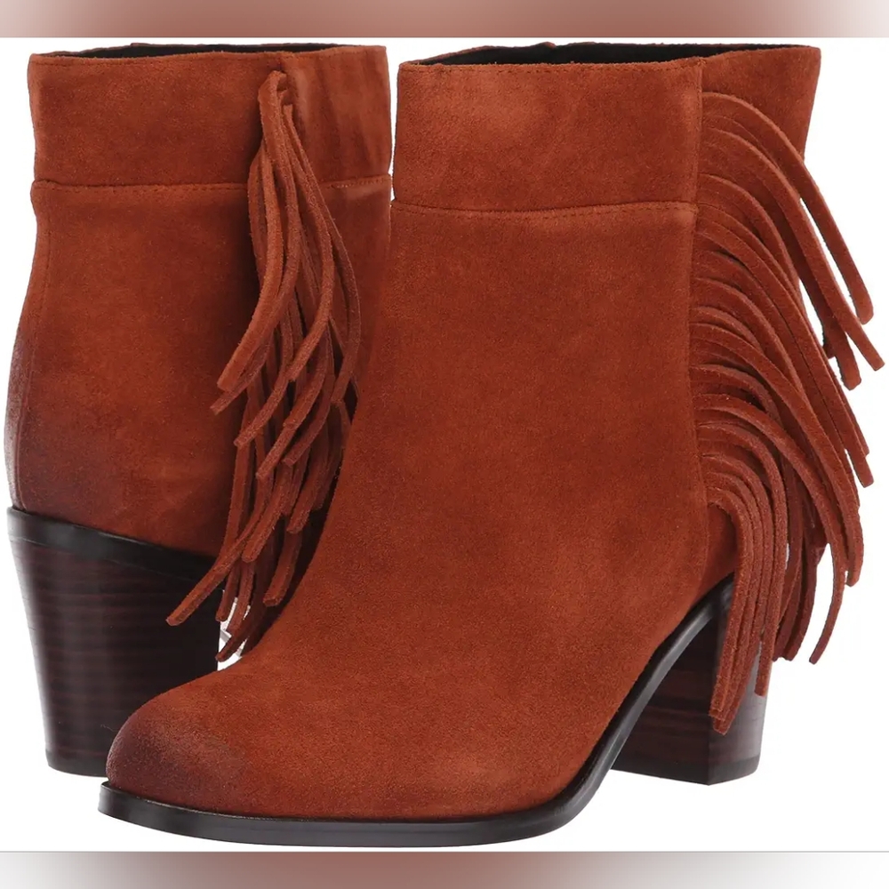 Kenneth Cole Ankle Boots With Tassel Rust Color